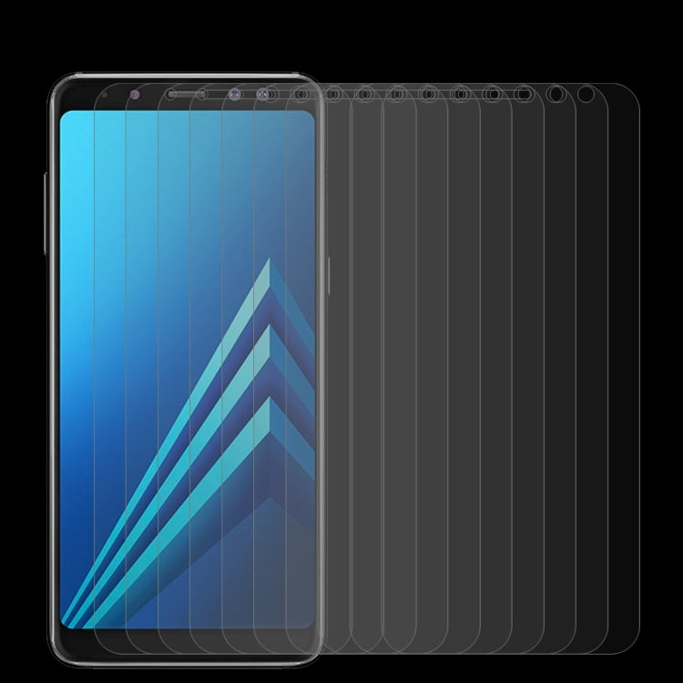 10 PCS for Galaxy A8+ (2018) 0.26mm 9H Surface Hardness 2.5D Curved Edge Tempered Glass Screen Protector
