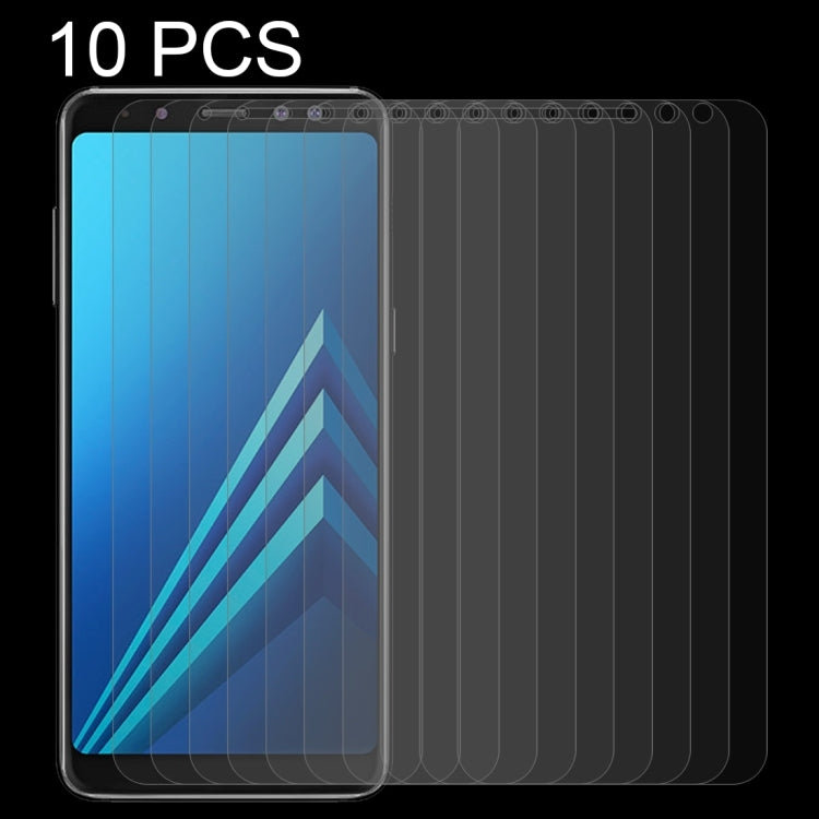 10 PCS for Galaxy A8+ (2018) 0.26mm 9H Surface Hardness 2.5D Curved Edge Tempered Glass Screen Protector