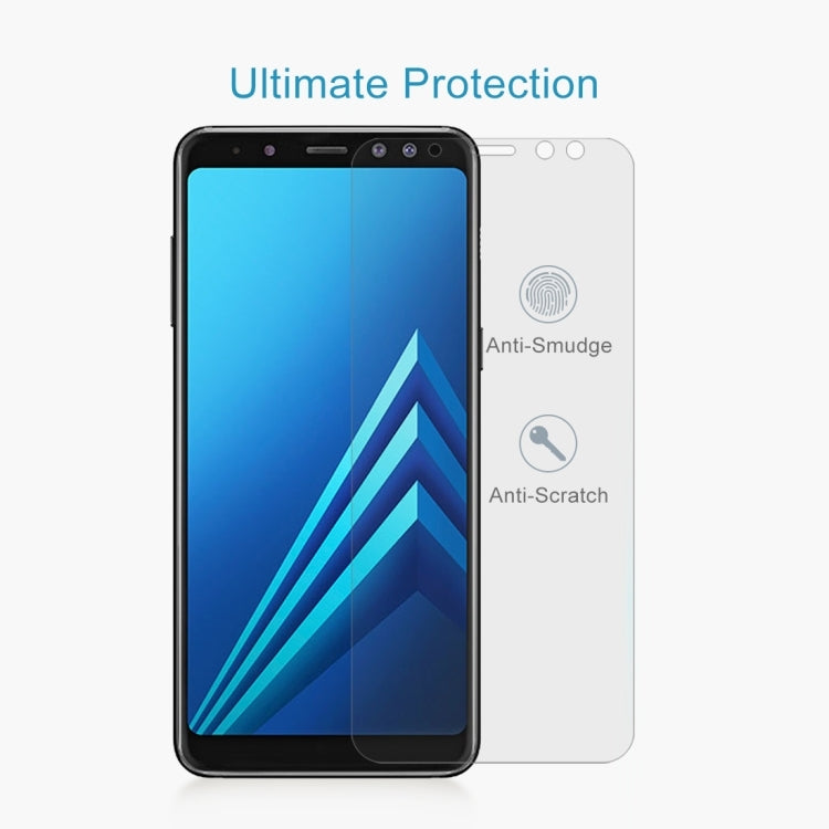 50 PCS for Galaxy A8+ (2018) 0.26mm 9H Surface Hardness 2.5D Curved Edge Tempered Glass Screen Protector