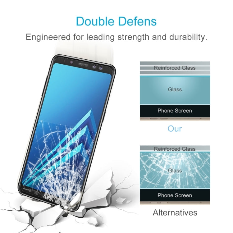 50 PCS for Galaxy A8+ (2018) 0.26mm 9H Surface Hardness 2.5D Curved Edge Tempered Glass Screen Protector