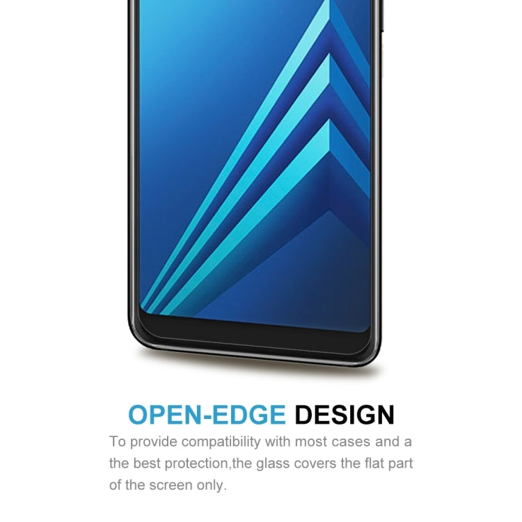 50 PCS for Galaxy A8+ (2018) 0.26mm 9H Surface Hardness 2.5D Curved Edge Tempered Glass Screen Protector