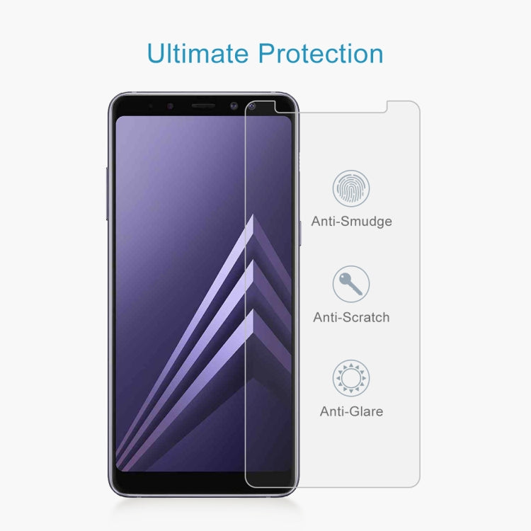 100 PCS for Galaxy A8 (2018) 0.26mm 9H Surface Hardness 2.5D Curved Edge Tempered Glass Screen Protector