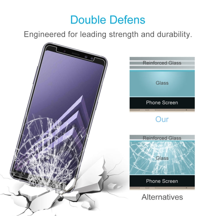 100 PCS for Galaxy A8 (2018) 0.26mm 9H Surface Hardness 2.5D Curved Edge Tempered Glass Screen Protector