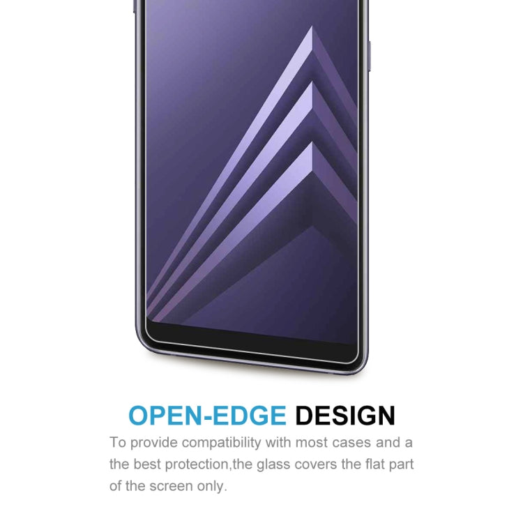 100 PCS for Galaxy A8 (2018) 0.26mm 9H Surface Hardness 2.5D Curved Edge Tempered Glass Screen Protector