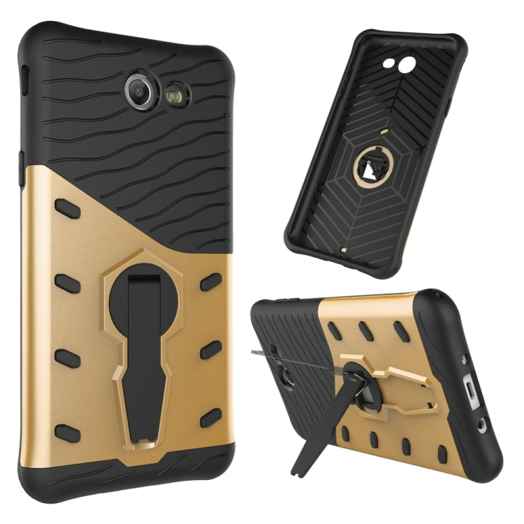 For Galaxy J7 (2017) / J727 (US Version) Shock-Resistant 360 Degree Spin Sniper Hybrid Case TPU + PC Combination Case with Holder