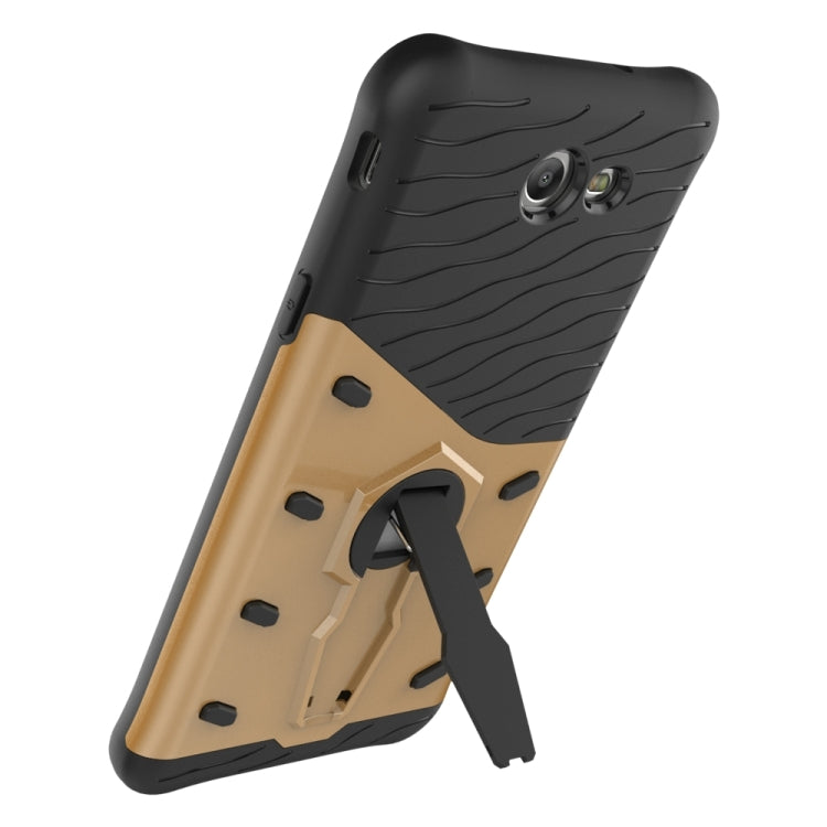 For Galaxy J7 (2017) / J727 (US Version) Shock-Resistant 360 Degree Spin Sniper Hybrid Case TPU + PC Combination Case with Holder