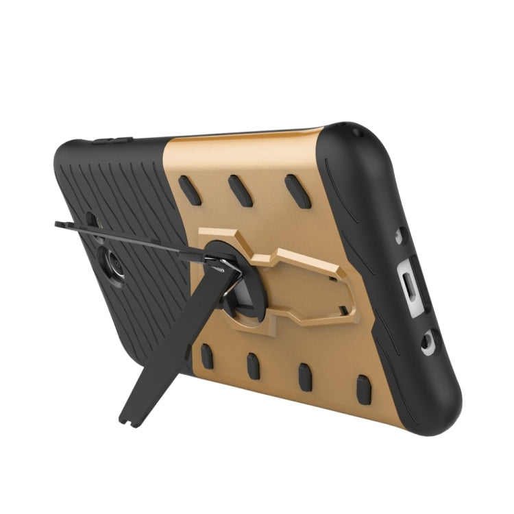 For Galaxy J7 (2017) / J727 (US Version) Shock-Resistant 360 Degree Spin Sniper Hybrid Case TPU + PC Combination Case with Holder