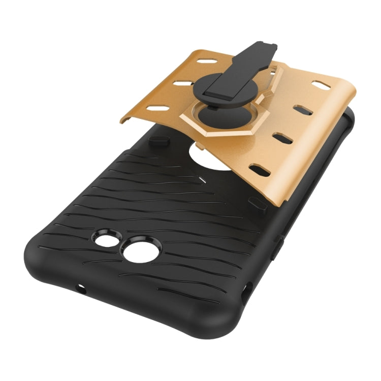 For Galaxy J7 (2017) / J727 (US Version) Shock-Resistant 360 Degree Spin Sniper Hybrid Case TPU + PC Combination Case with Holder