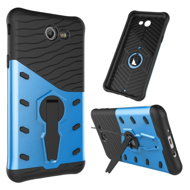 For Galaxy J7 (2017) / J727 (US Version) Shock-Resistant 360 Degree Spin Sniper Hybrid Case TPU + PC Combination Case with Holder