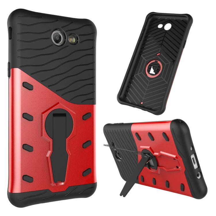 For Galaxy J7 (2017) / J727 (US Version) Shock-Resistant 360 Degree Spin Sniper Hybrid Case TPU + PC Combination Case with Holder