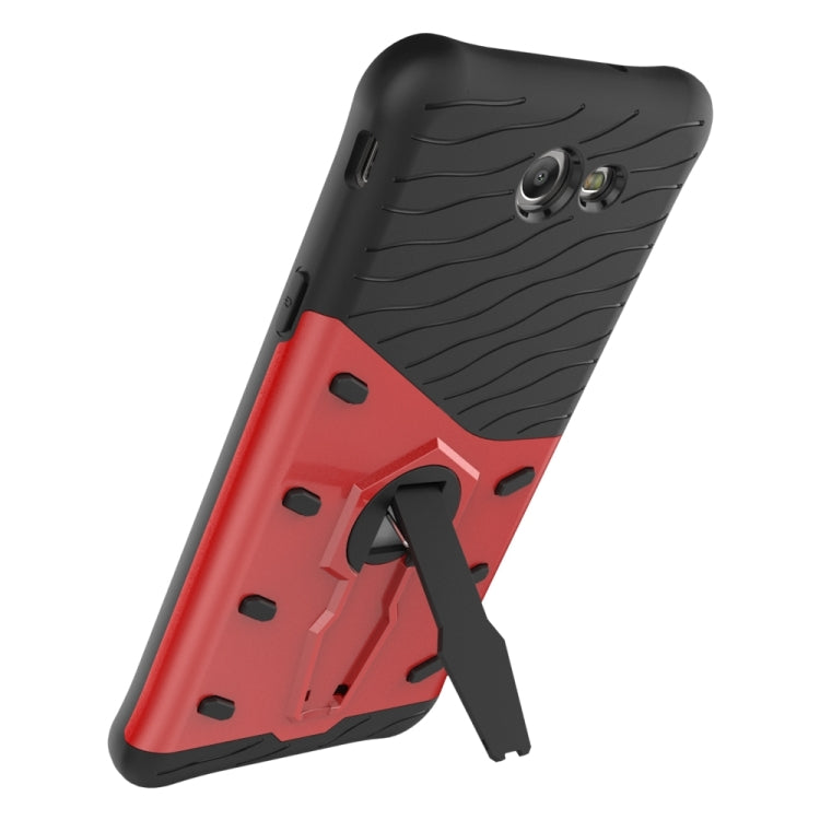 For Galaxy J7 (2017) / J727 (US Version) Shock-Resistant 360 Degree Spin Sniper Hybrid Case TPU + PC Combination Case with Holder