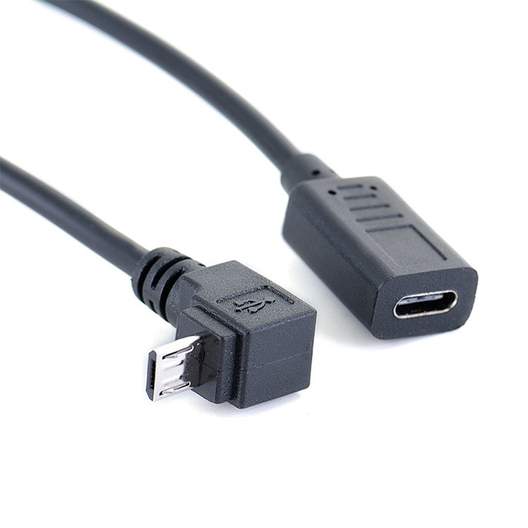 3 PCS LY-U3X097 Micro USB 5 Pin Upper Elbow Male to USB-C / Type-C Female Charging Data Cable, Cable Length: 27cm