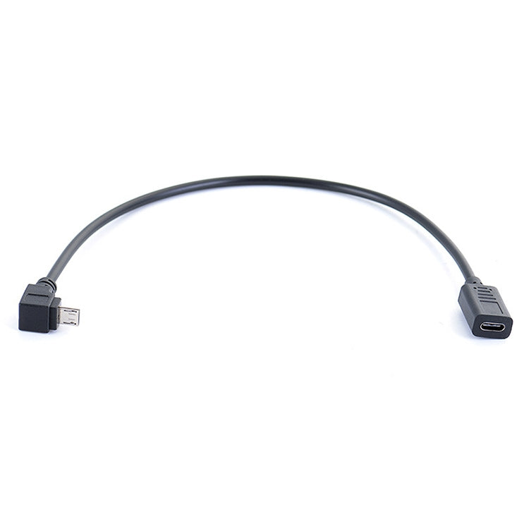 3 PCS LY-U3X097 Micro USB 5 Pin Upper Elbow Male to USB-C / Type-C Female Charging Data Cable, Cable Length: 27cm