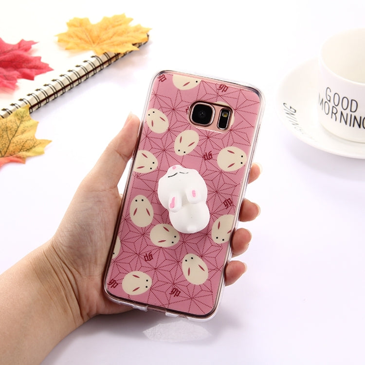For Galaxy S7 / G930 Lovely 3D Cartoon Squeeze Relief Squishy Dropproof Protective Back Cover Case