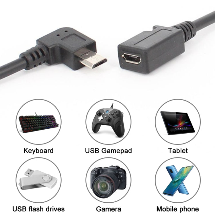 3 PCS LY-U3X097 Micro USB 5 Pin Right Elbow Male to USB-C / Type-C Female Charging Data Cable, Cable Length: 27cm