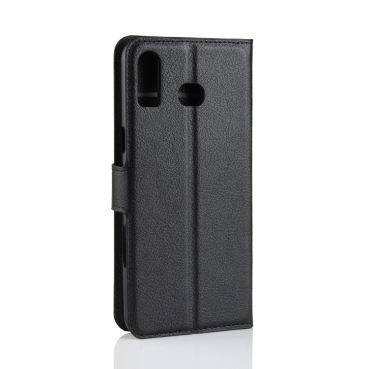 Litchi Texture Horizontal Flip Leather Case for Galaxy A6S, with Holder & Card Slots & Wallet