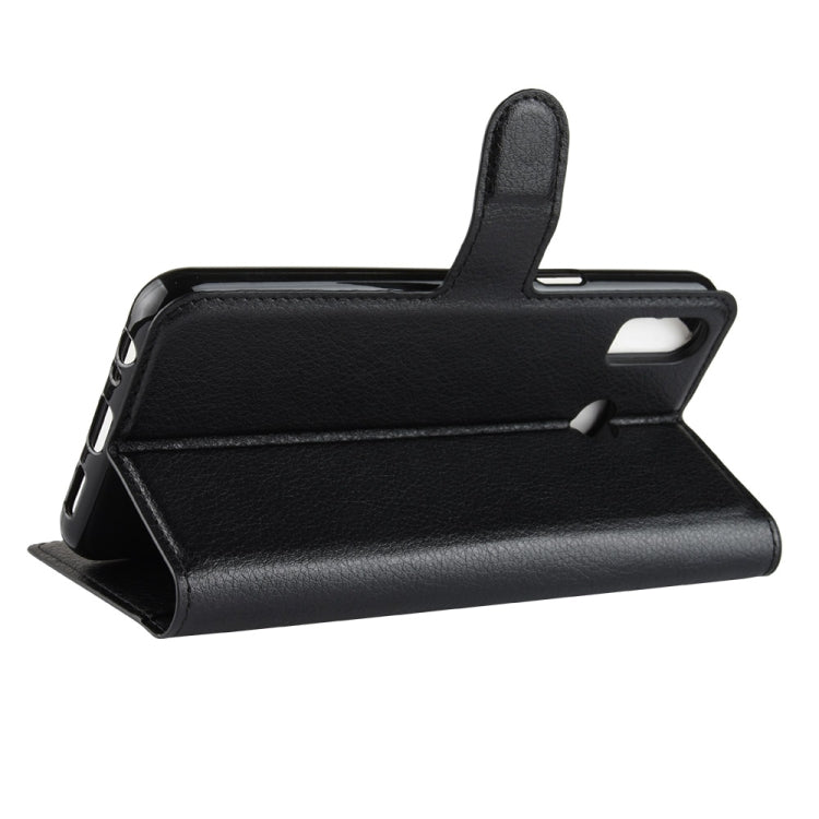 Litchi Texture Horizontal Flip Leather Case for Galaxy A6S, with Holder & Card Slots & Wallet