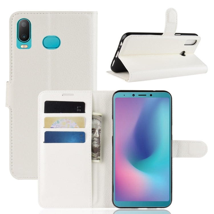 Litchi Texture Horizontal Flip Leather Case for Galaxy A6S, with Holder & Card Slots & Wallet