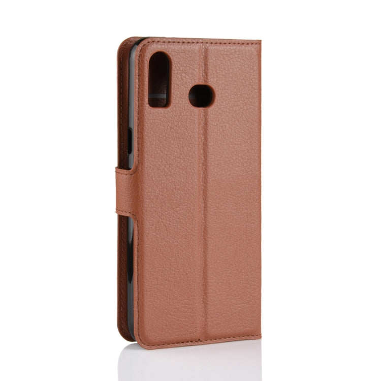 Litchi Texture Horizontal Flip Leather Case for Galaxy A6S, with Holder & Card Slots & Wallet