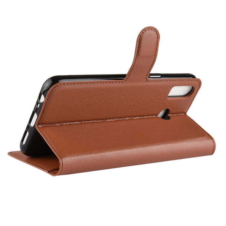 Litchi Texture Horizontal Flip Leather Case for Galaxy A6S, with Holder & Card Slots & Wallet