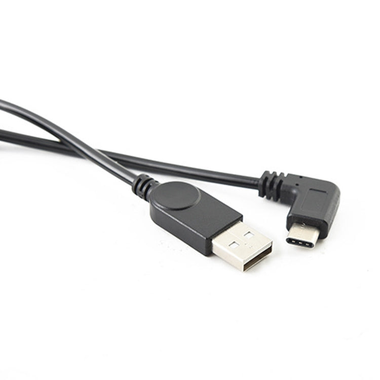 2 PCS LY-U2X148 USB Male to USB-C / Type-C Elbow Spring Charging Data Cable, Cable Length: 1.5m