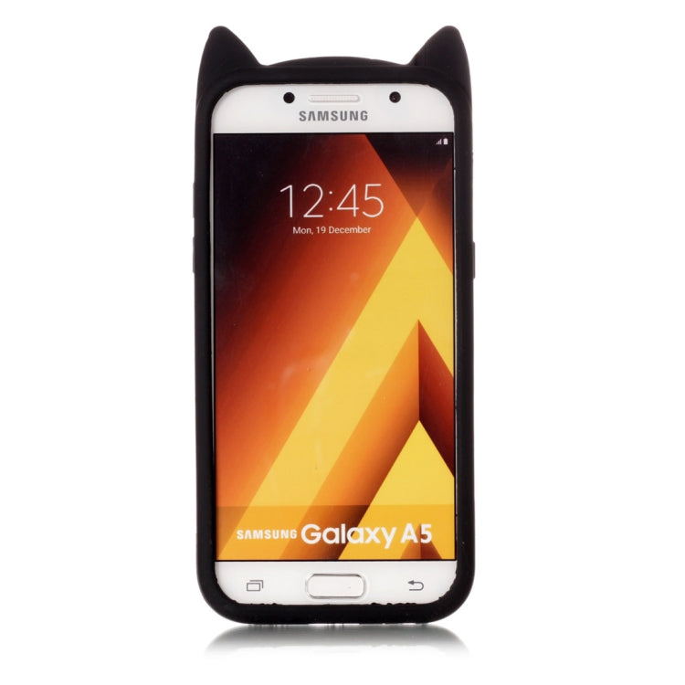 For Galaxy A5 (2017) Silicone Cat Whiskers Pattern Protective Back Cover Case