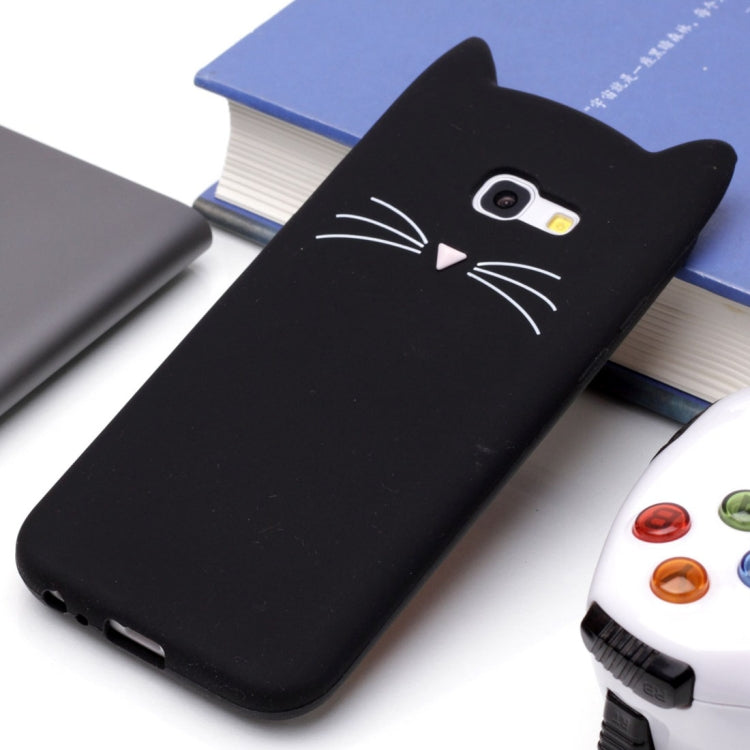 For Galaxy A5 (2017) Silicone Cat Whiskers Pattern Protective Back Cover Case