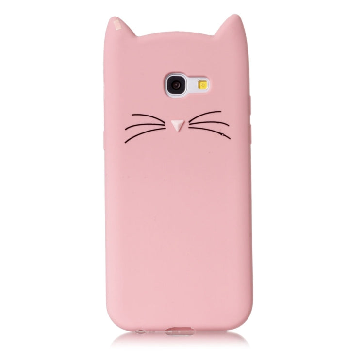 For Galaxy A5 (2017) Silicone Cat Whiskers Pattern Protective Back Cover Case