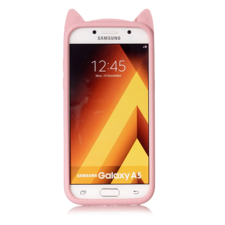 For Galaxy A5 (2017) Silicone Cat Whiskers Pattern Protective Back Cover Case
