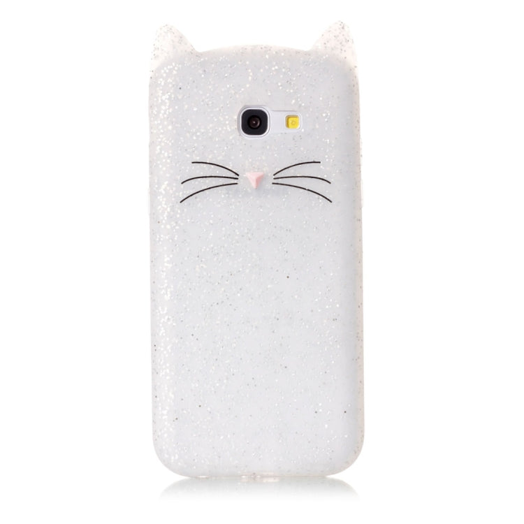 For Galaxy A5 (2017) Silicone Cat Whiskers Pattern Protective Back Cover Case