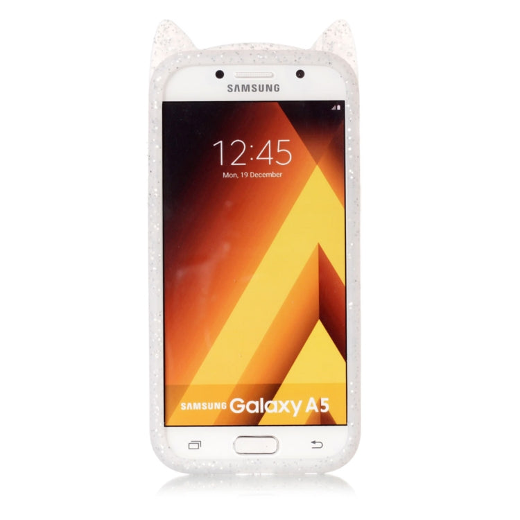 For Galaxy A5 (2017) Silicone Cat Whiskers Pattern Protective Back Cover Case