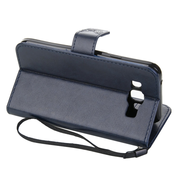 For Galaxy J2 Crazy Horse Texture Printing Horizontal Flip Leather Case with Holder & Card Slots & Wallet & Lanyard