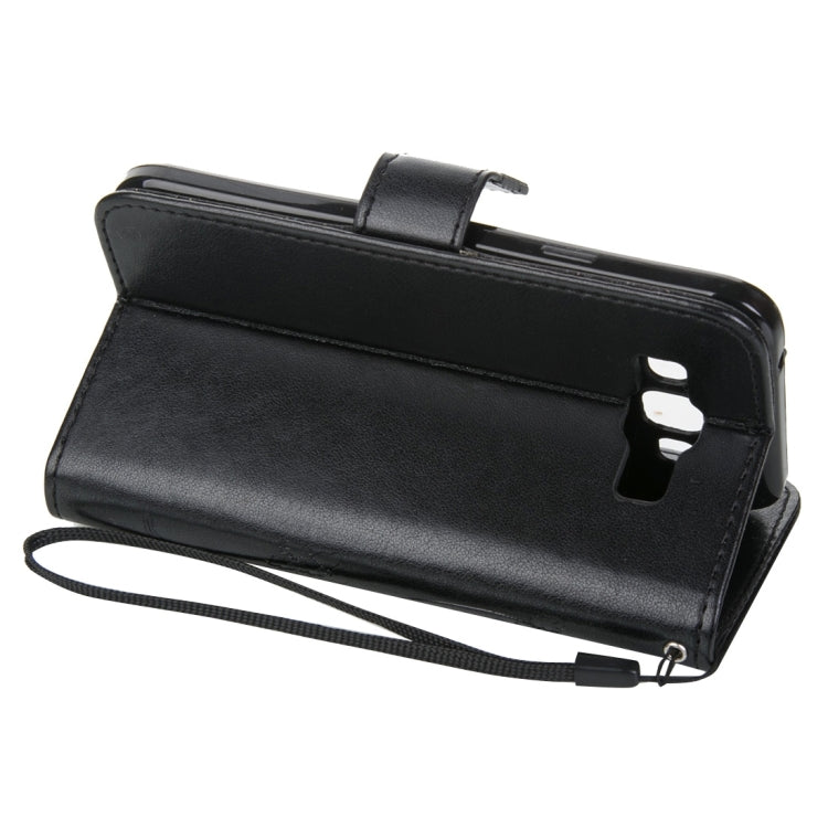 For Galaxy J3 Crazy Horse Texture Printing Horizontal Flip Leather Case with Holder & Card Slots & Wallet & Lanyard