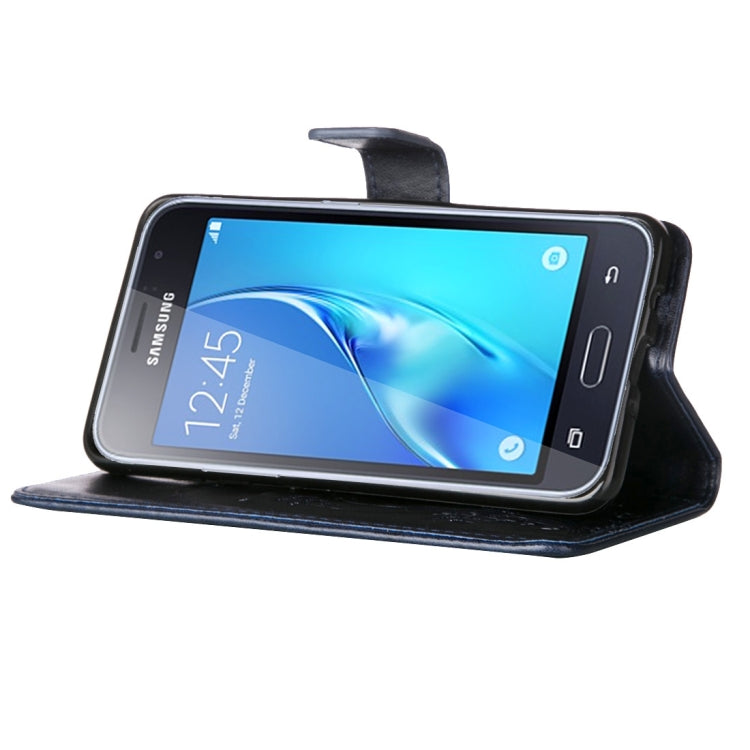 For Galaxy J1 (2016) / J120 Crazy Horse Texture Printing Horizontal Flip Leather Case with Holder & Card Slots & Wallet & Lanyard