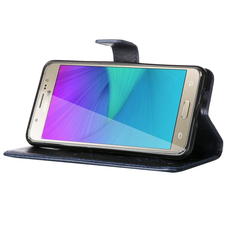 For Galaxy J5 (2016) / J510 Crazy Horse Texture Printing Horizontal Flip Leather Case with Holder & Card Slots & Wallet & Lanyard