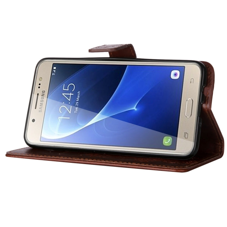 For Galaxy J7 (2016) / J710 Crazy Horse Texture Printing Horizontal Flip Leather Case with Holder & Card Slots & Wallet & Lanyard
