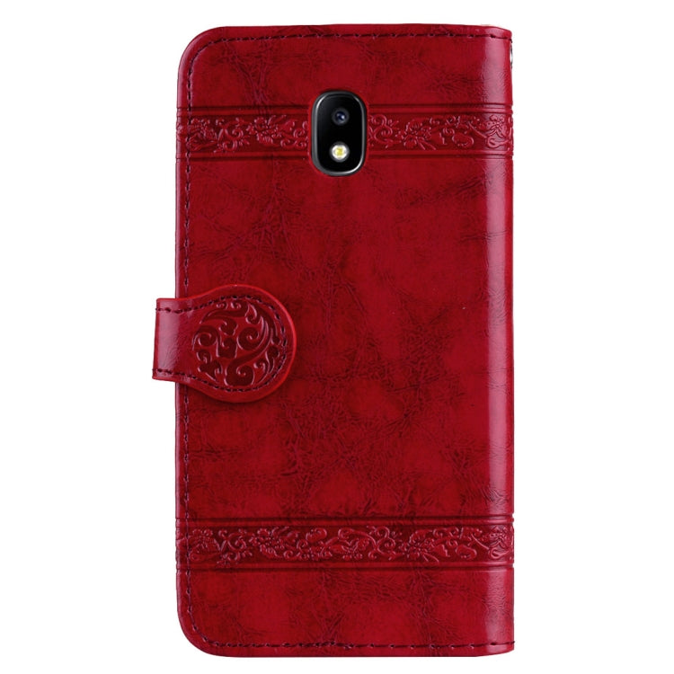 For Galaxy J3 (2017) / J330 ( EU Version) Retro Oil Wax Texture Embossed Horizontal Flip Leather Case with Holder & Card Slots & Wallet & Photo Frame