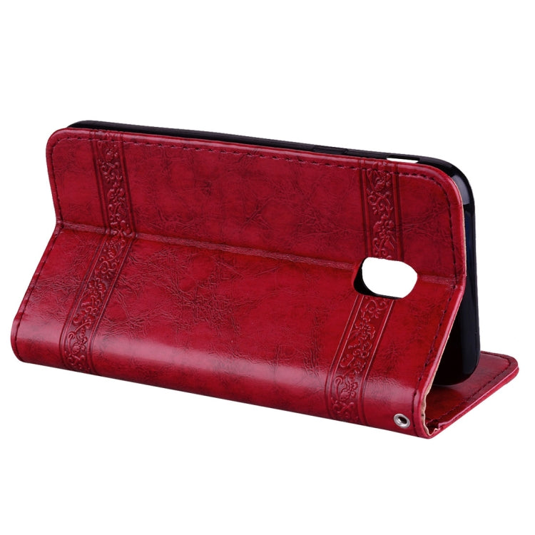 For Galaxy J5 (2017) / J530 ( EU Version) Retro Oil Wax Texture Embossed Horizontal Flip Leather Case with Holder & Card Slots & Wallet & Photo Frame