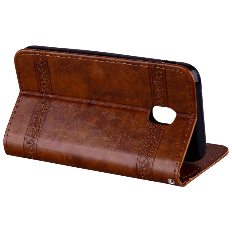 For Galaxy J5 (2017) / J530 ( EU Version) Retro Oil Wax Texture Embossed Horizontal Flip Leather Case with Holder & Card Slots & Wallet & Photo Frame