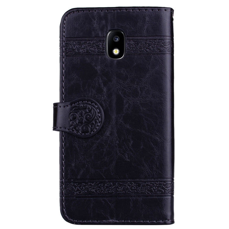 For Galaxy J7 (2017) / J730 ( EU Version) Retro Oil Wax Texture Embossed Horizontal Flip Leather Case with Holder & Card Slots & Wallet & Photo Frame