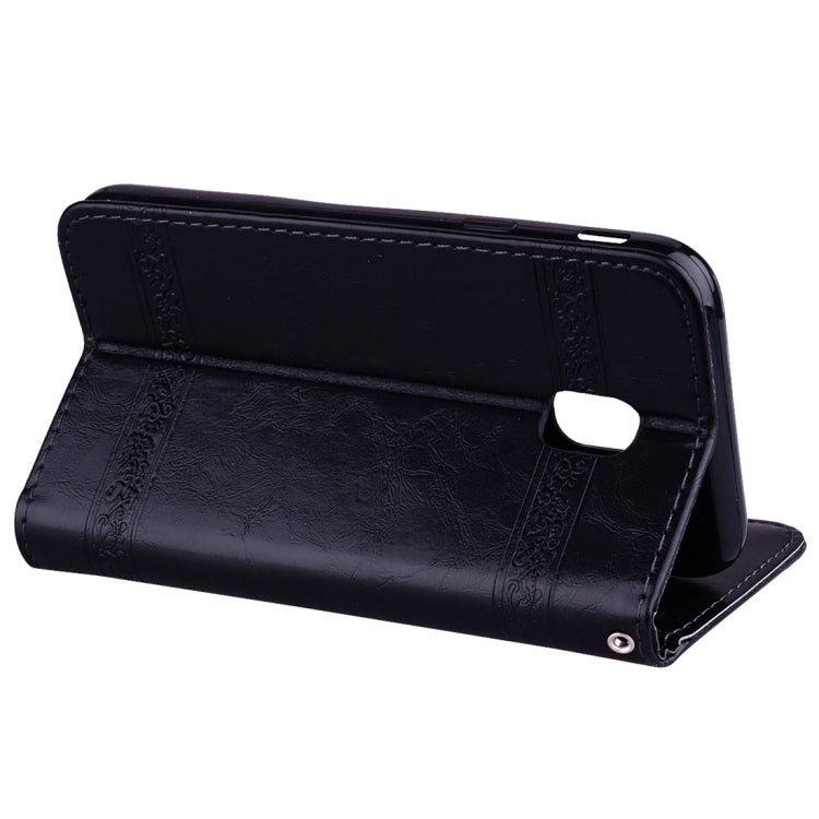 For Galaxy J7 (2017) / J730 ( EU Version) Retro Oil Wax Texture Embossed Horizontal Flip Leather Case with Holder & Card Slots & Wallet & Photo Frame