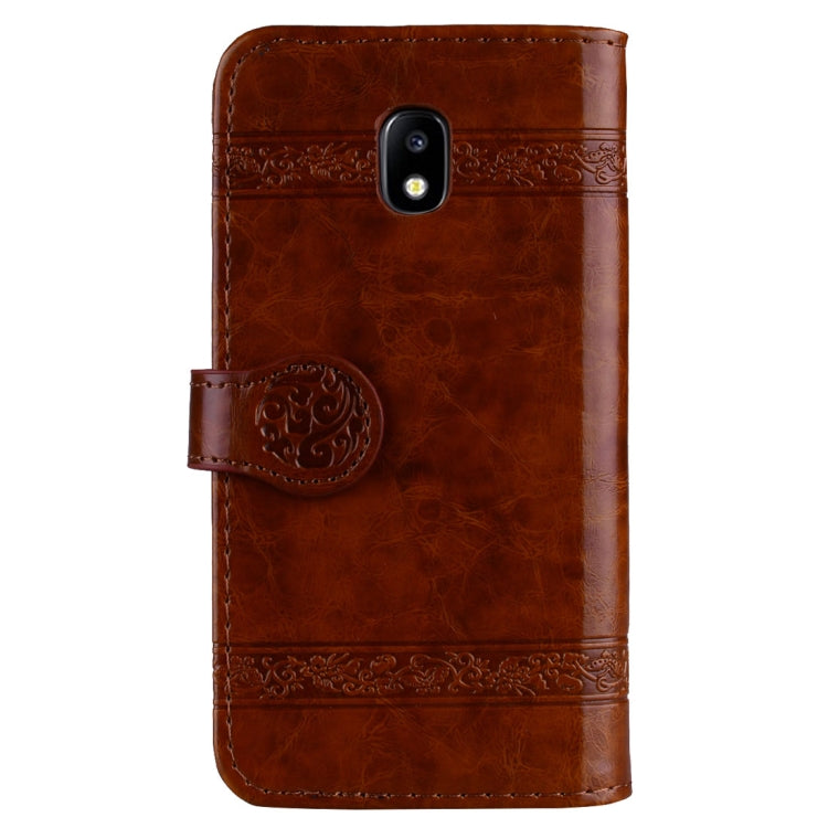 For Galaxy J7 (2017) / J730 ( EU Version) Retro Oil Wax Texture Embossed Horizontal Flip Leather Case with Holder & Card Slots & Wallet & Photo Frame