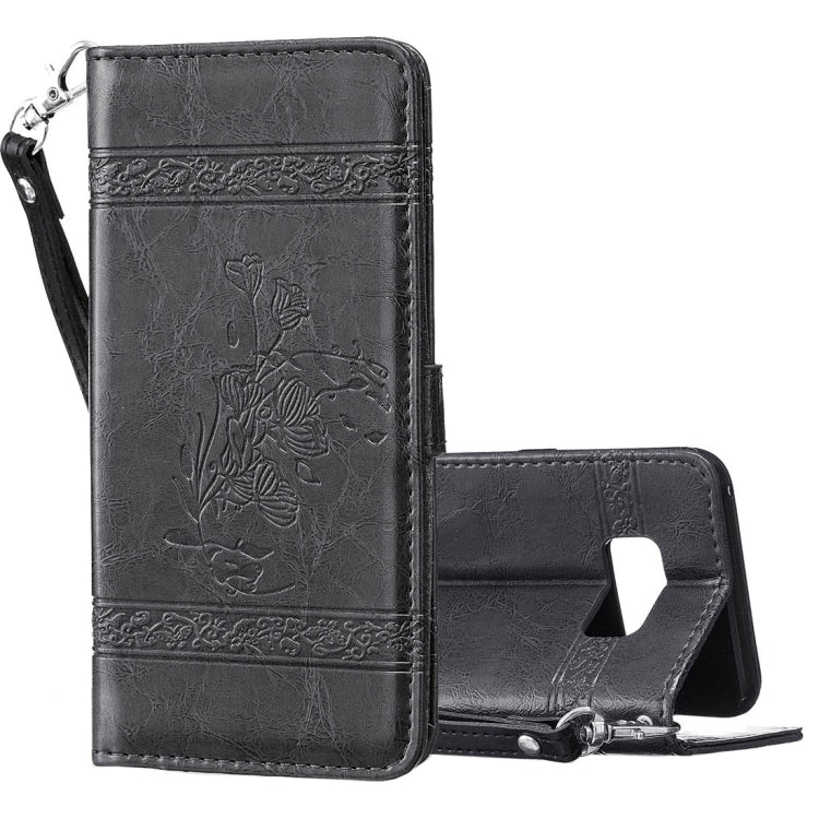 For Galaxy Note 8 Retro Oil Wax Texture Embossed Horizontal Flip Leather Case with Holder & Card Slots & Wallet & Photo Frame & Lanyard