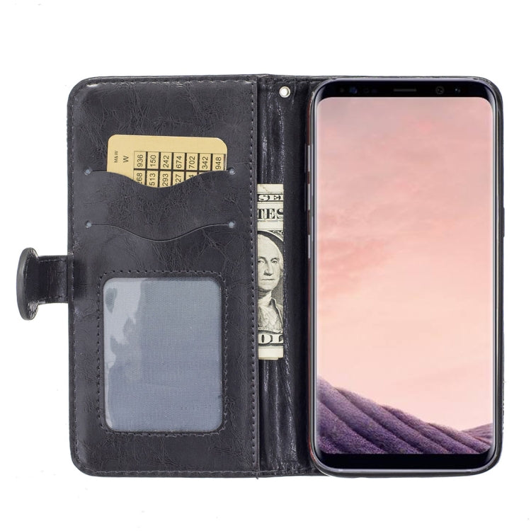 For Galaxy Note 8 Retro Oil Wax Texture Embossed Horizontal Flip Leather Case with Holder & Card Slots & Wallet & Photo Frame & Lanyard