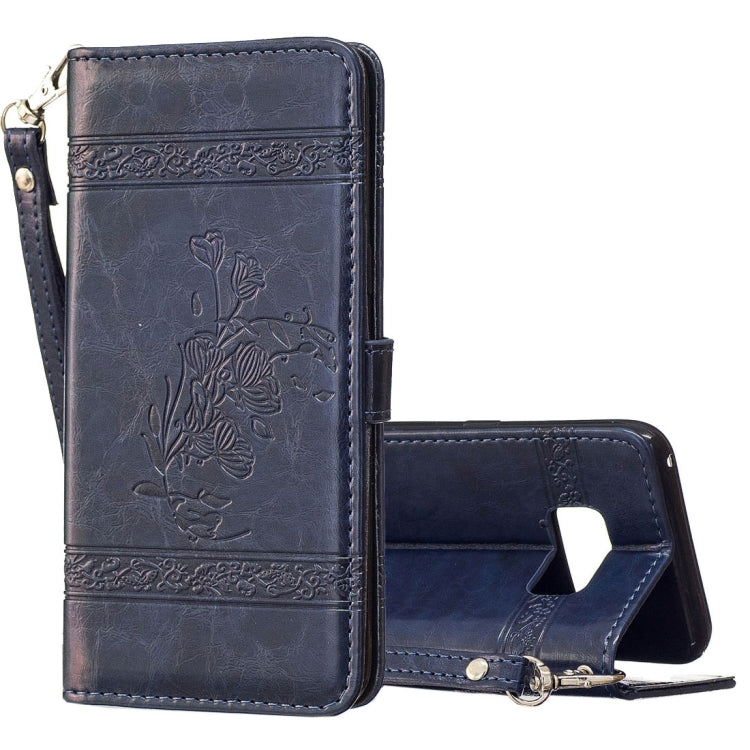 For Galaxy Note 8 Retro Oil Wax Texture Embossed Horizontal Flip Leather Case with Holder & Card Slots & Wallet & Photo Frame & Lanyard