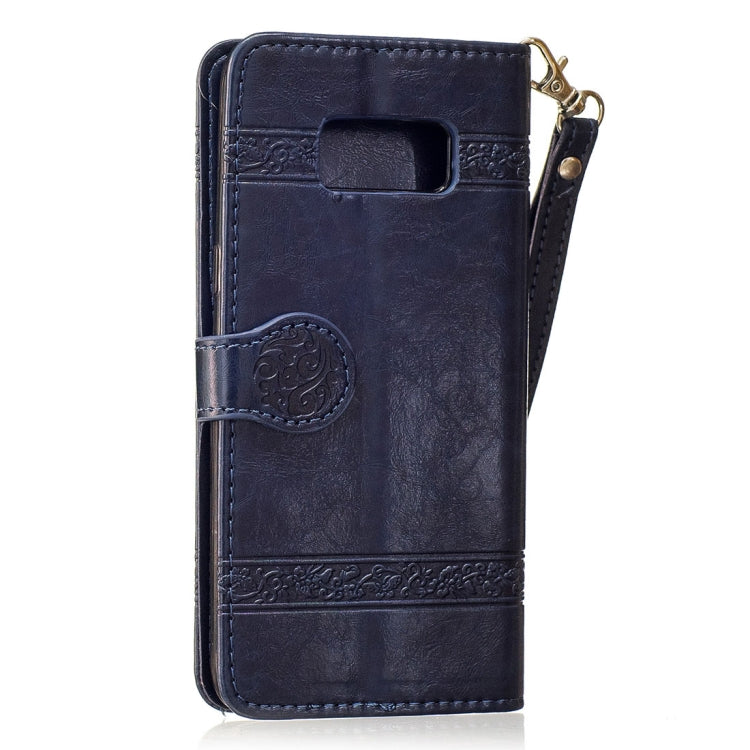 For Galaxy Note 8 Retro Oil Wax Texture Embossed Horizontal Flip Leather Case with Holder & Card Slots & Wallet & Photo Frame & Lanyard