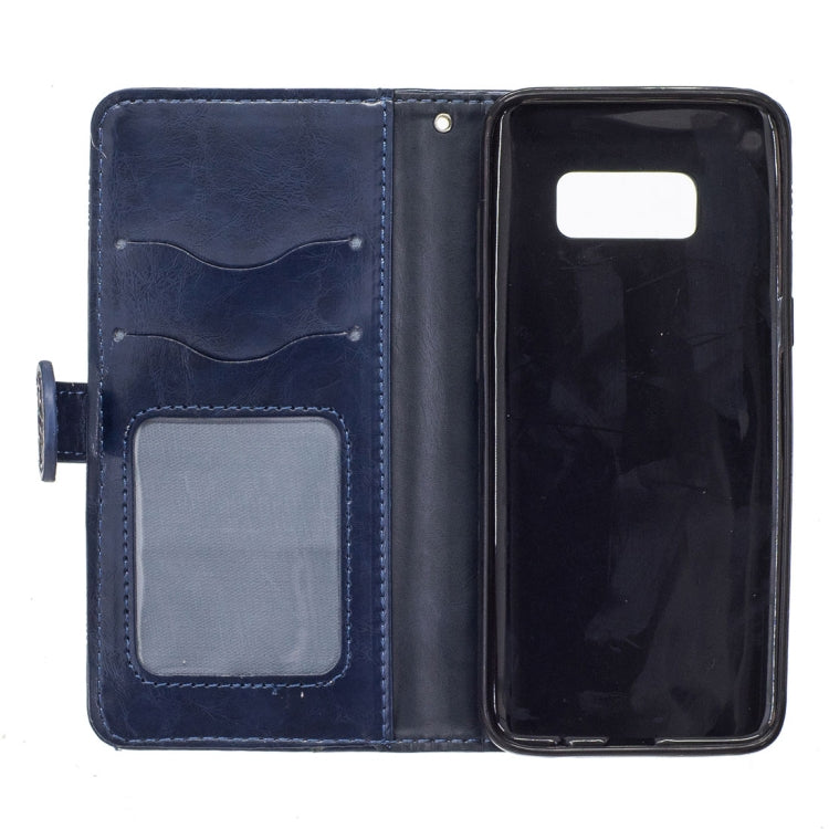 For Galaxy Note 8 Retro Oil Wax Texture Embossed Horizontal Flip Leather Case with Holder & Card Slots & Wallet & Photo Frame & Lanyard