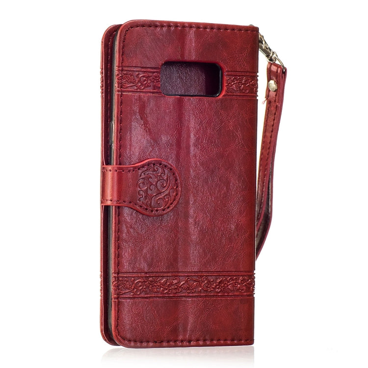 For Galaxy Note 8 Retro Oil Wax Texture Embossed Horizontal Flip Leather Case with Holder & Card Slots & Wallet & Photo Frame & Lanyard