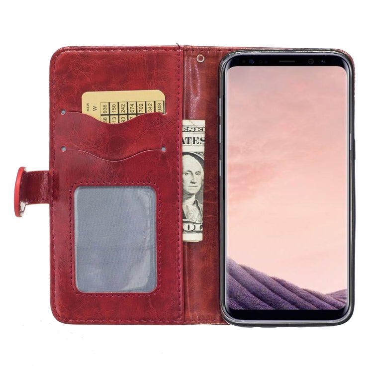 For Galaxy Note 8 Retro Oil Wax Texture Embossed Horizontal Flip Leather Case with Holder & Card Slots & Wallet & Photo Frame & Lanyard