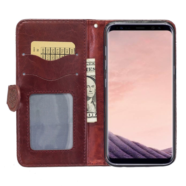 For Galaxy Note 8 Retro Oil Wax Texture Embossed Horizontal Flip Leather Case with Holder & Card Slots & Wallet & Photo Frame & Lanyard